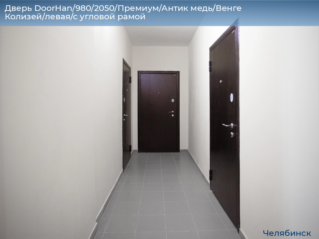 Дверь DoorHan/980/2050/Премиум/Антик медь/Венге Колизей/левая/с угловой рамой, chelyabinsk.doorhan.ru