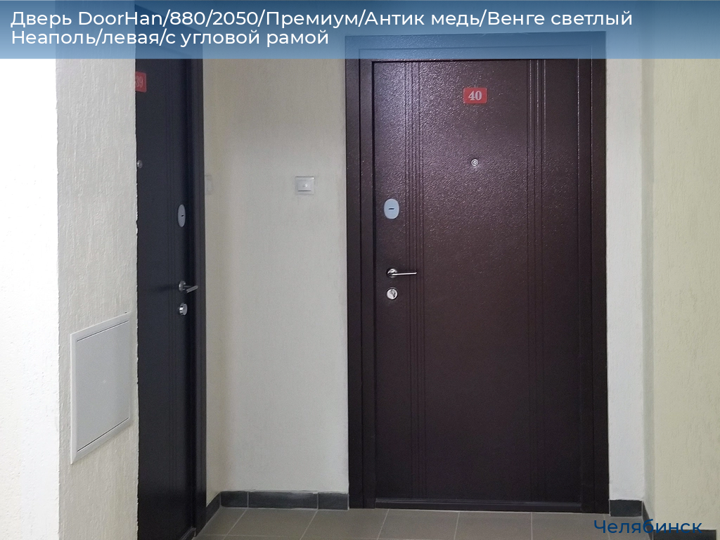 Дверь DoorHan/880/2050/Премиум/Антик медь/Венге светлый Неаполь/левая/с угловой рамой, chelyabinsk.doorhan.ru